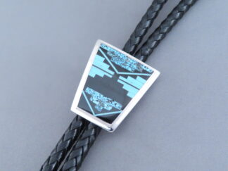 Black Jade & Turquoise Inlay Bolo Tie – FINE INLAY