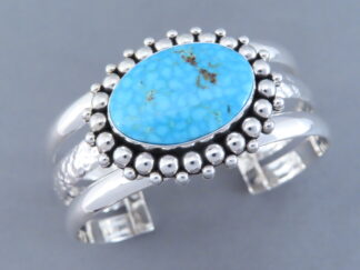 Cuff Bracelet with Kingman Turquoise by Artie Yellowhorse