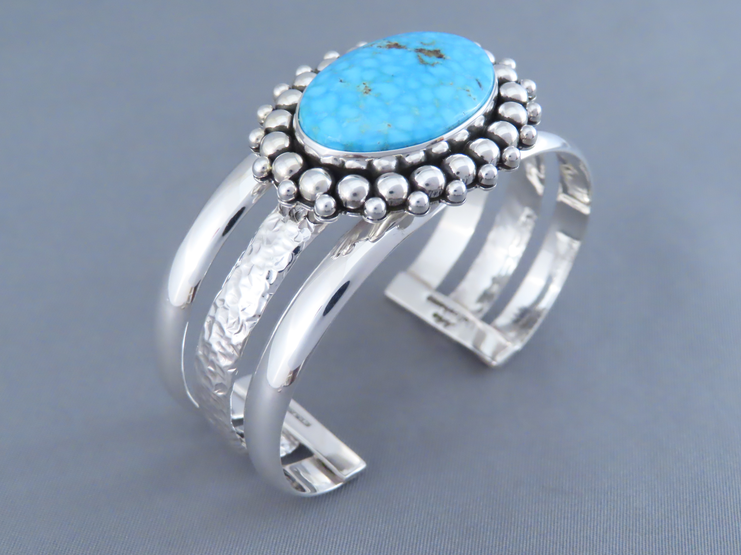 Cuff Bracelet with Kingman Turquoise by Artie Yellowhorse
