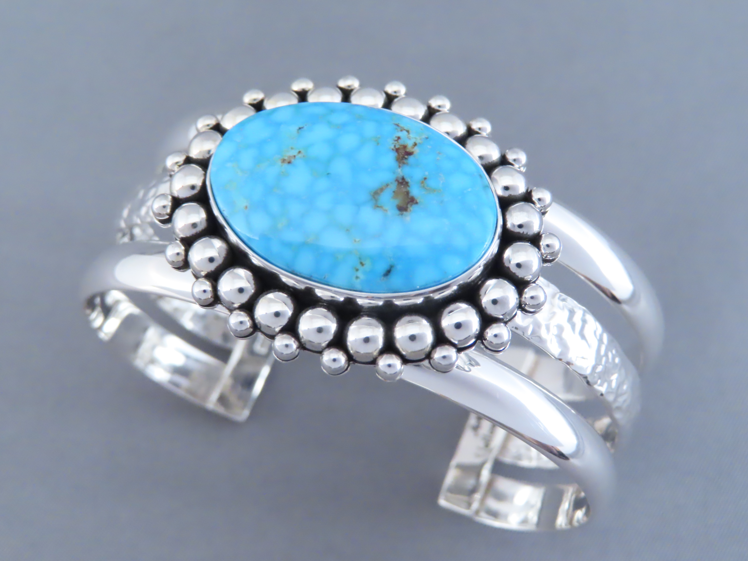 Cuff Bracelet with Kingman Turquoise by Artie Yellowhorse