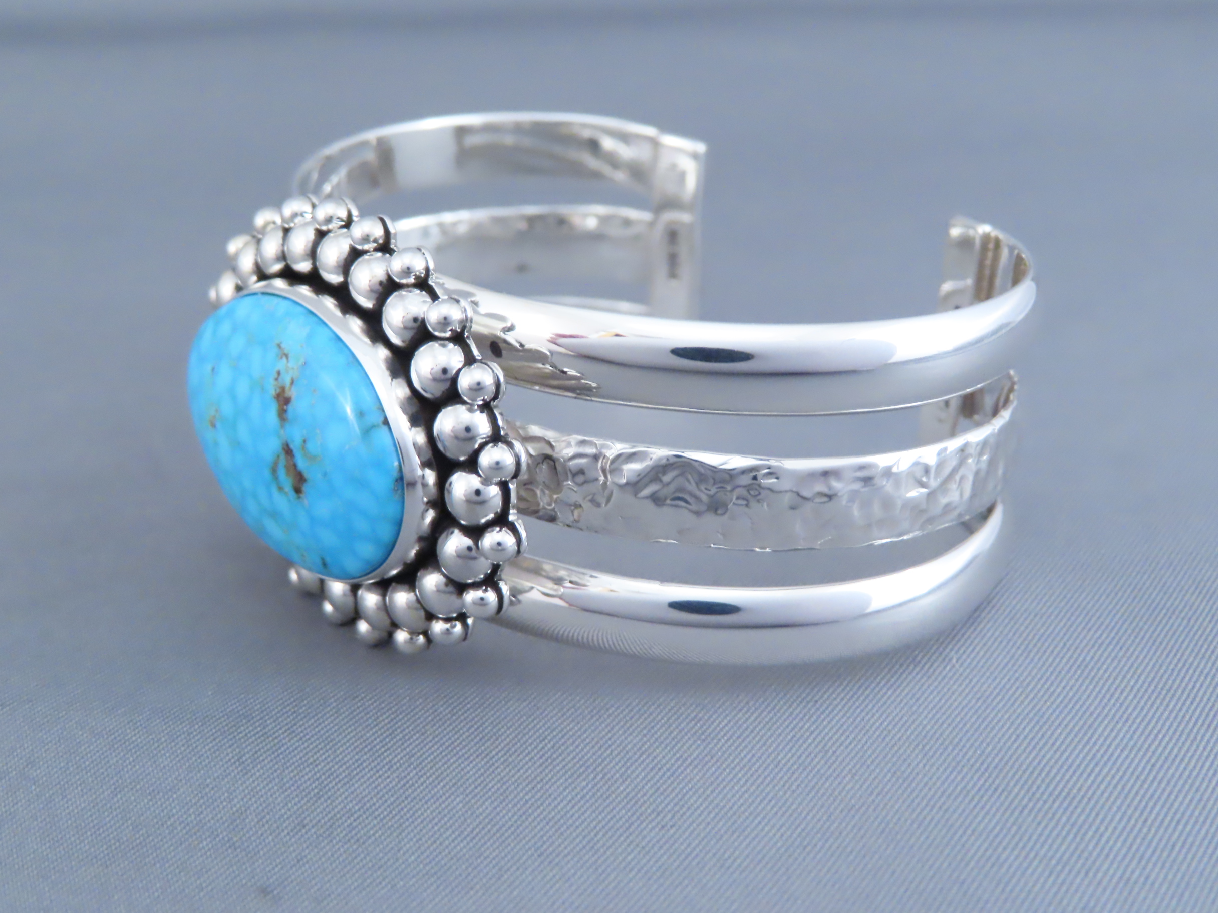 Cuff Bracelet with Kingman Turquoise by Artie Yellowhorse