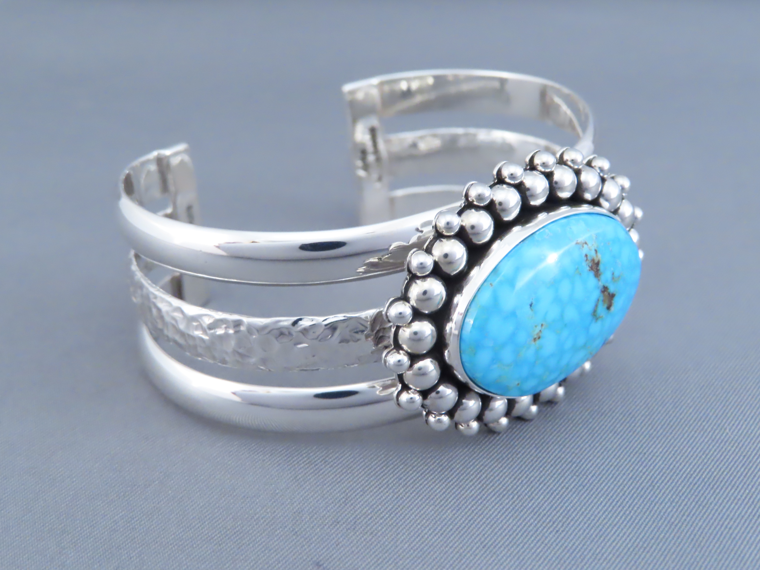 Cuff Bracelet with Kingman Turquoise by Artie Yellowhorse