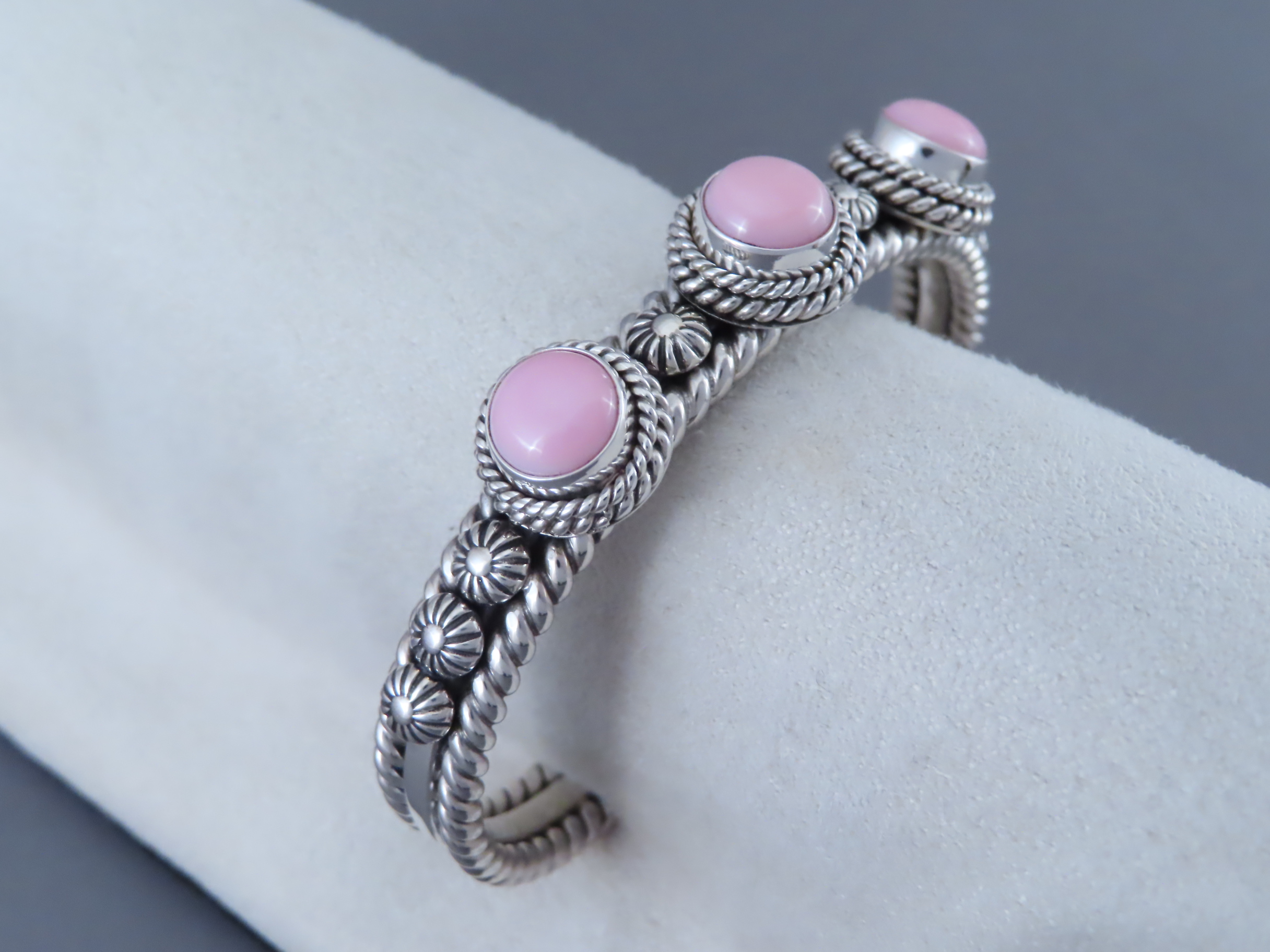 Pink Conch Shell Bracelet by Artie Yellowhorse