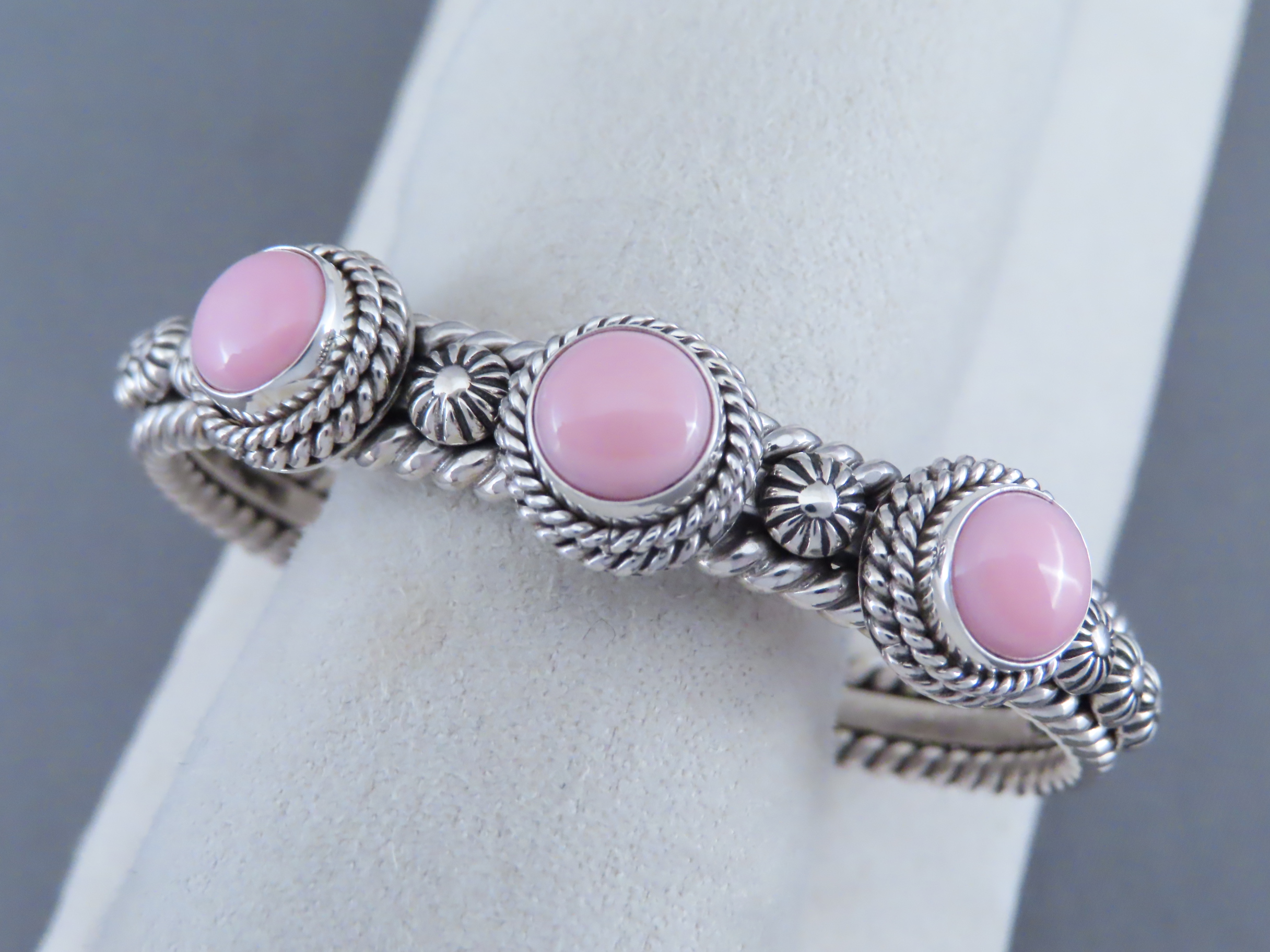 Pink Conch Shell Bracelet by Artie Yellowhorse