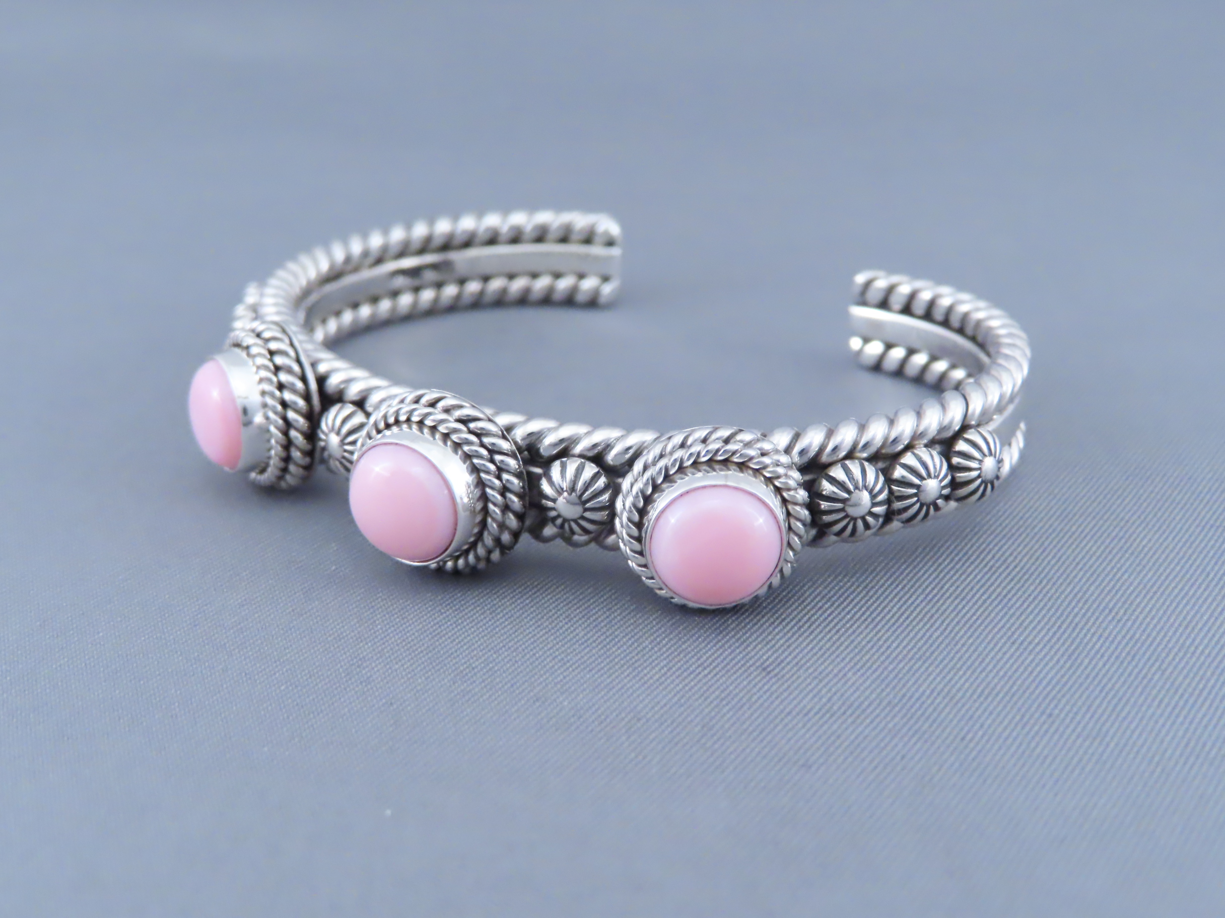 Pink Conch Shell Bracelet by Artie Yellowhorse