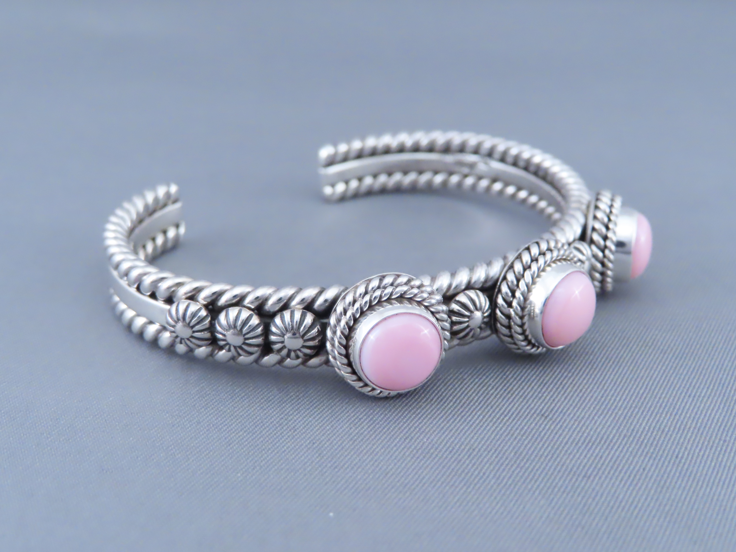 Pink Conch Shell Bracelet by Artie Yellowhorse