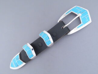 Ranger Belt Buckle Set with Turquoise Inlay
