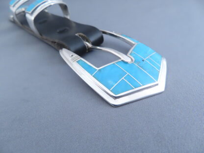 Ranger Belt Buckle Set with Turquoise Inlay
