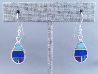 Inlaid Multi-Stone Earrings (Teardrops)