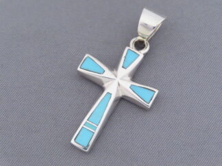 Turquoise Inlay Cross Pendant
