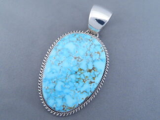 Turquoise Pendant by Artie Yellowhorse (Kingman Turquoise)