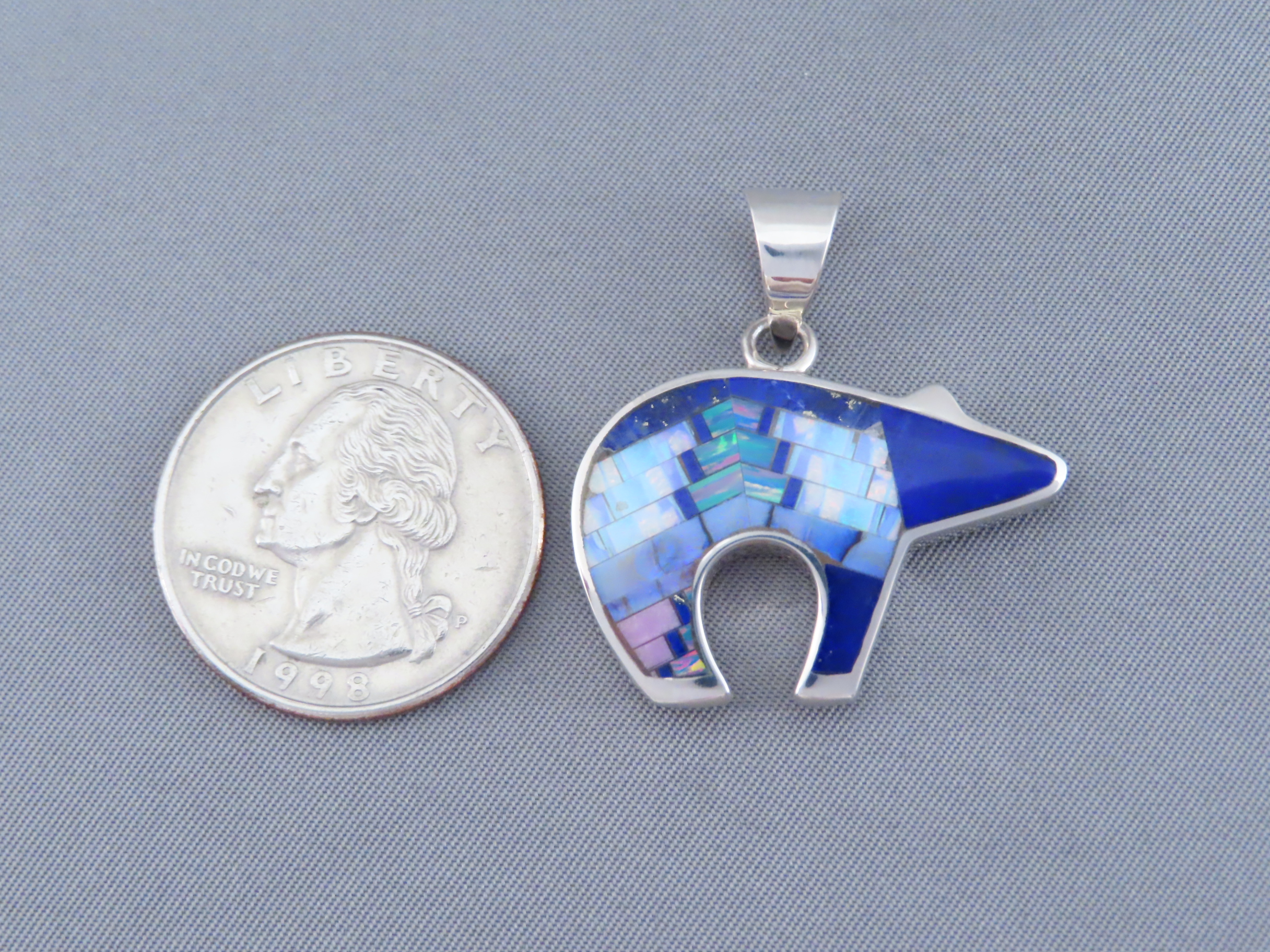 Inlaid Bear Pendant – Reversible Inlay Bear