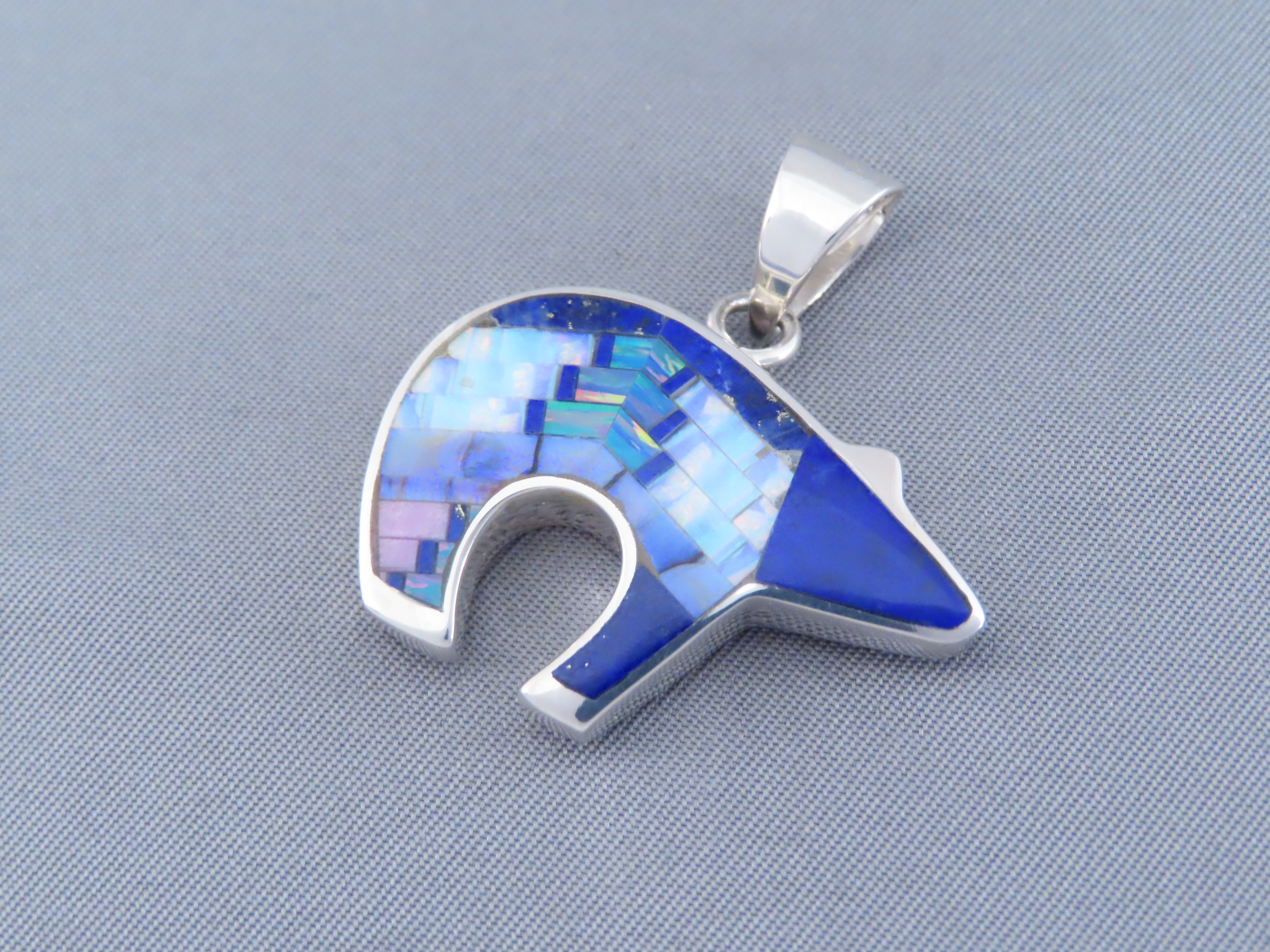 Inlaid Bear Pendant – Reversible Inlay Bear