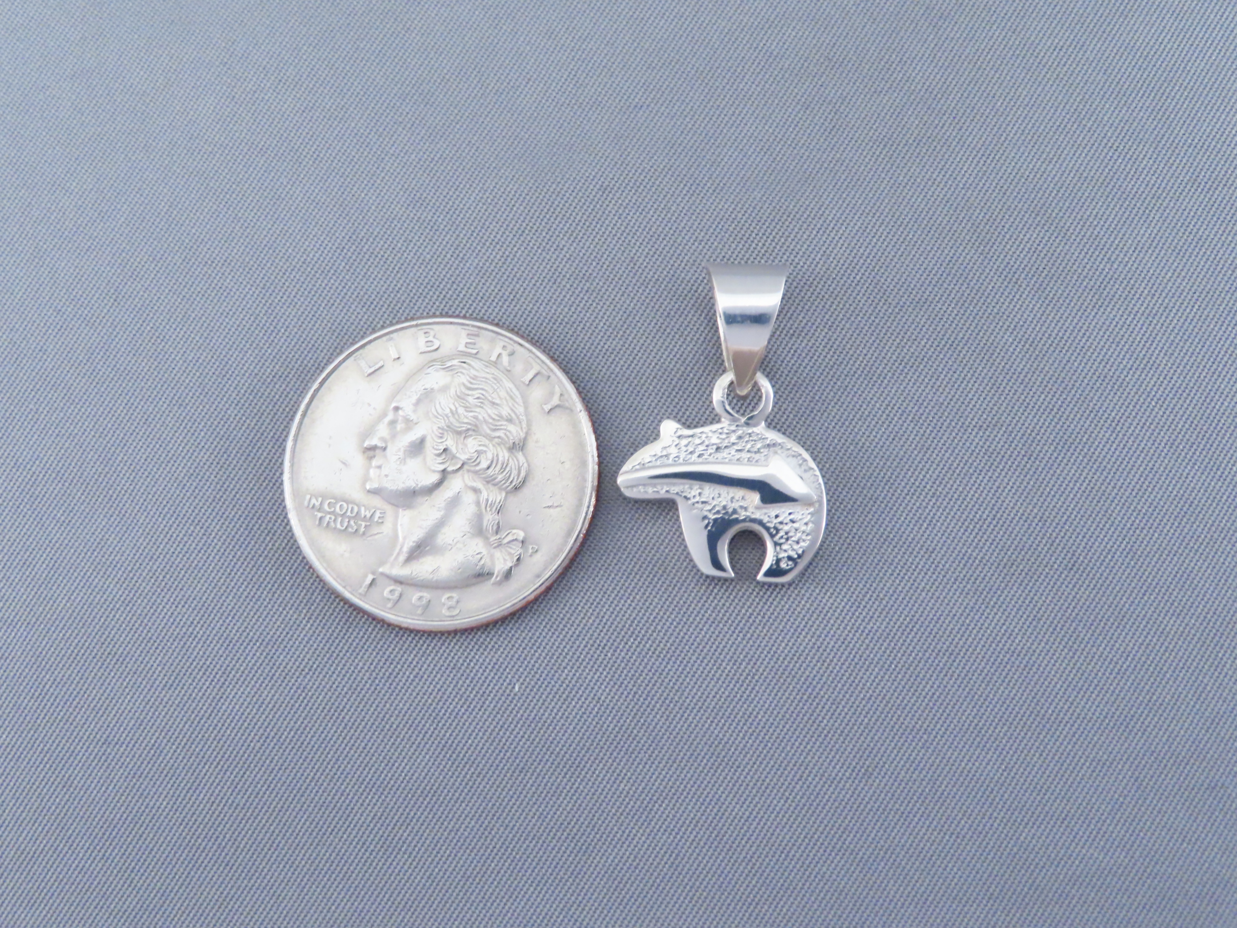 Inlaid Multi-Color Bear Pendant (small)