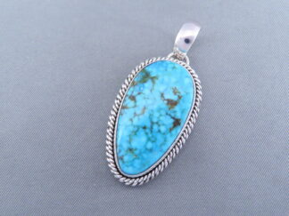 Smaller Turquoise Pendant by Artie Yellowhorse (Kingman Turquoise)