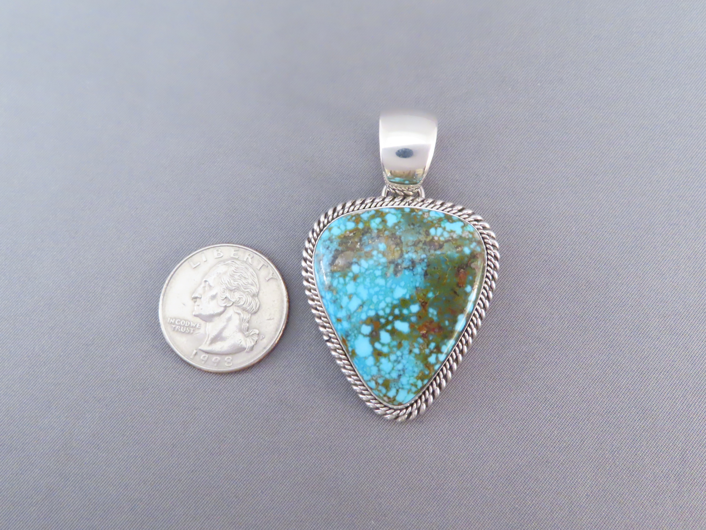 Pendant with Kingman Turquoise by Artie Yellowhorse