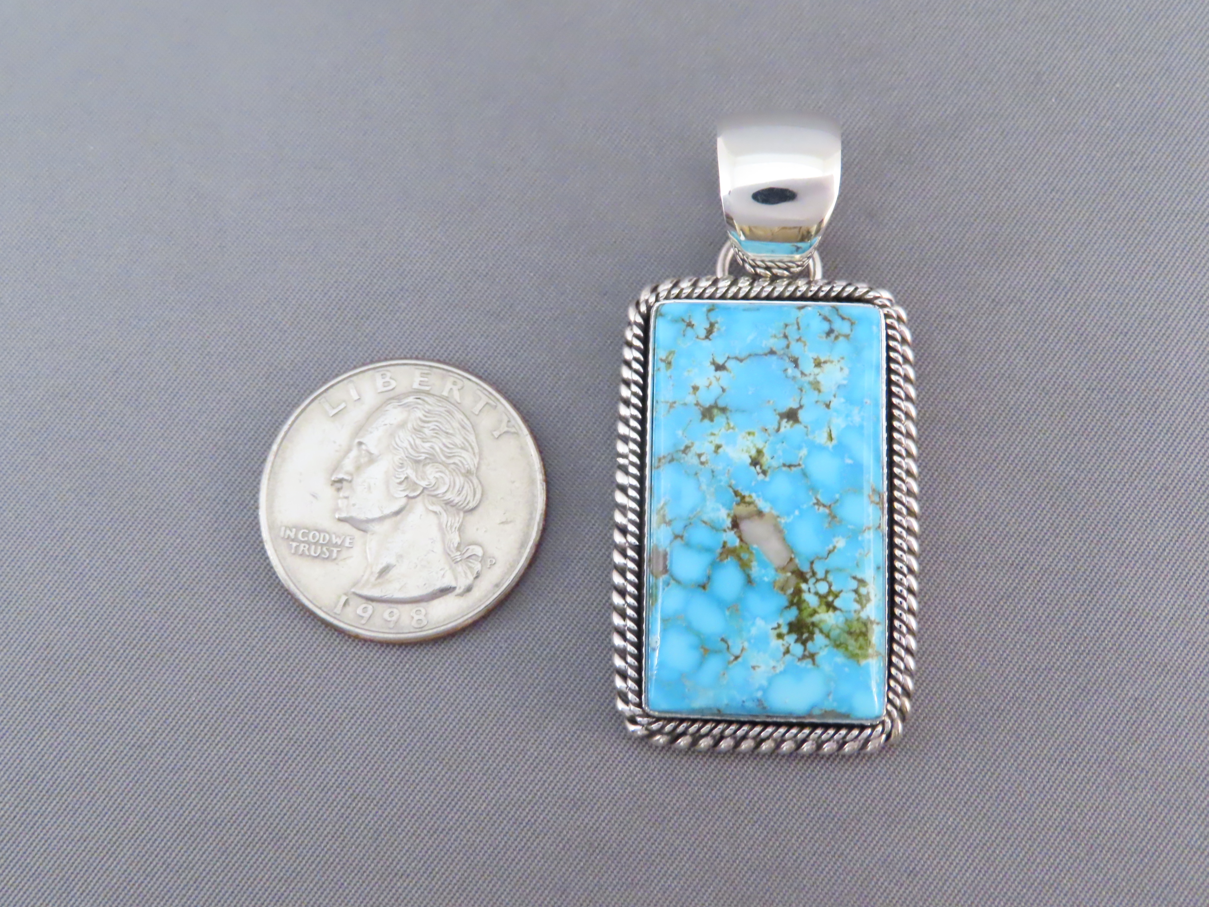 Artie Yellowhorse Pendant with Kingman Turquoise