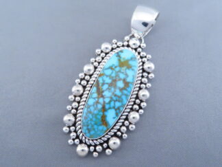 Oval Kingman Turquoise Pendant in Sterling Silver