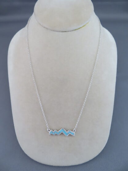 Inlaid Teton Necklace (Larger) with Turquoise Inlay (18″)