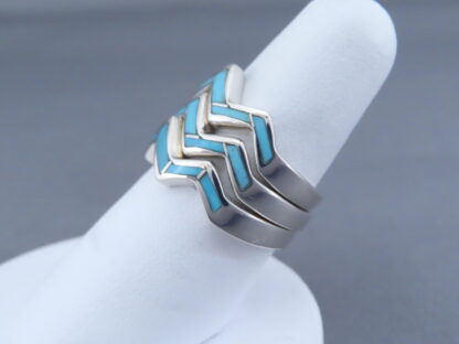 Inlaid Teton Ring with Turquoise Inlay
