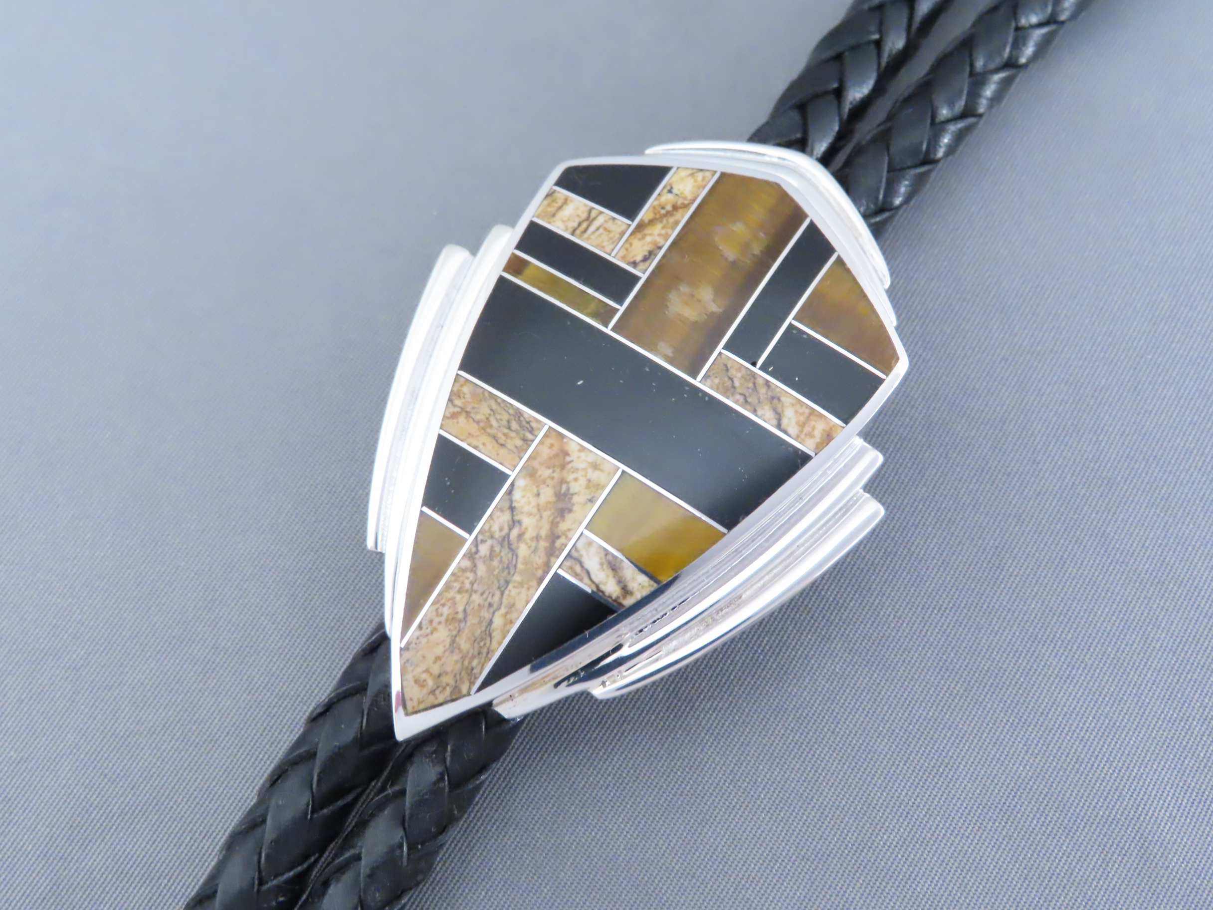 Multi-Stone Inlay Bolo Tie