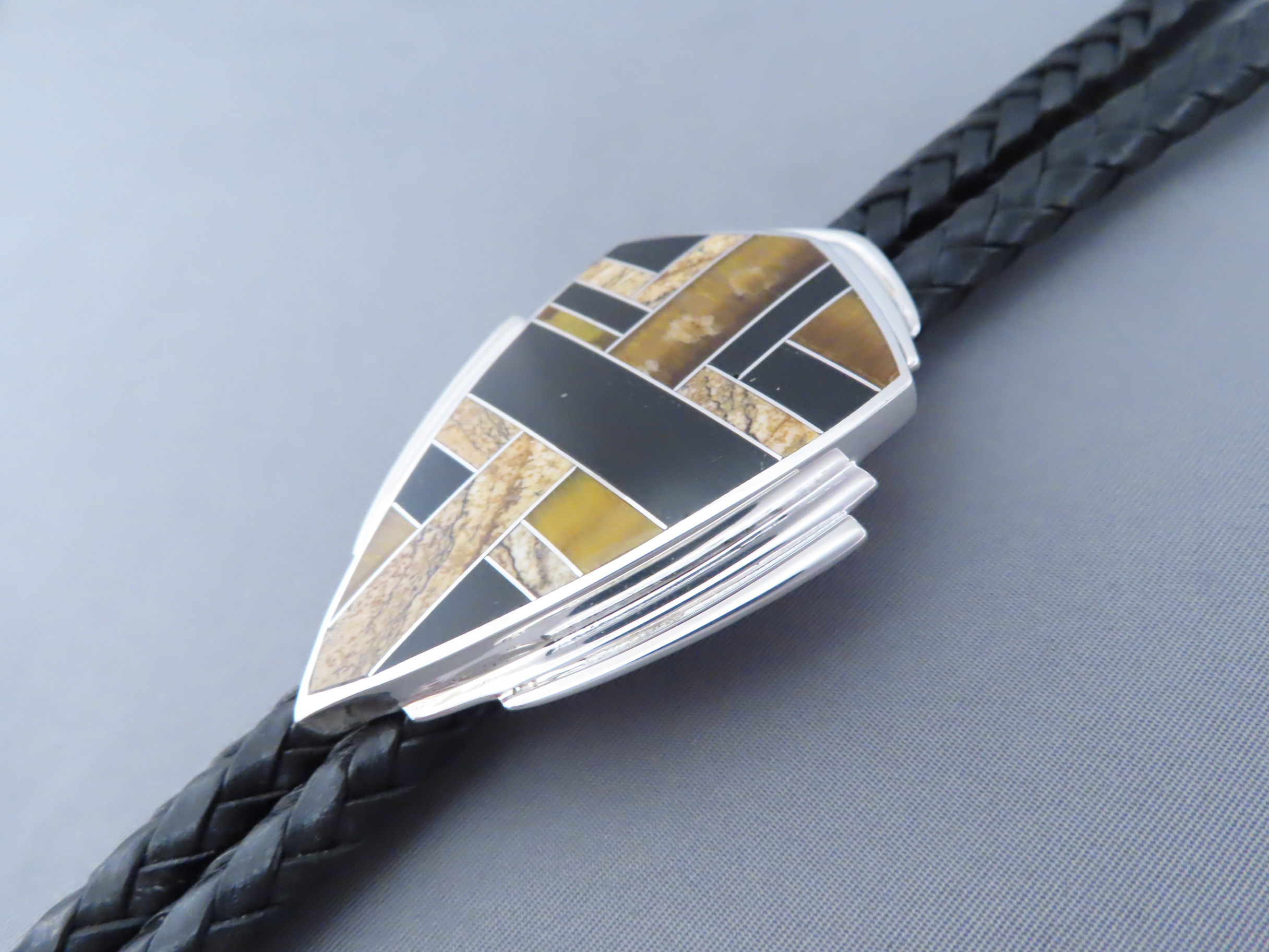 Multi-Stone Inlay Bolo Tie
