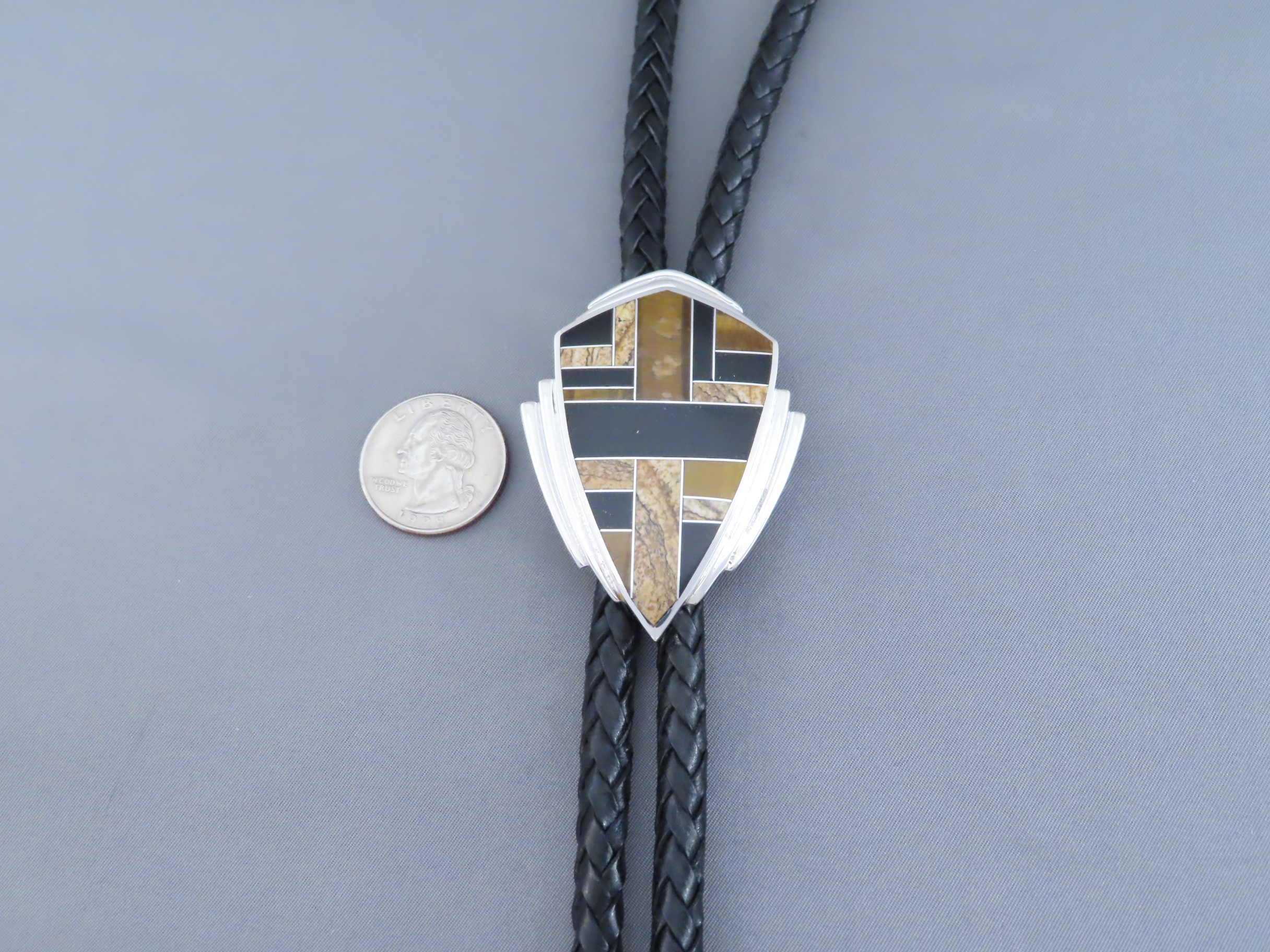 Multi-Stone Inlay Bolo Tie