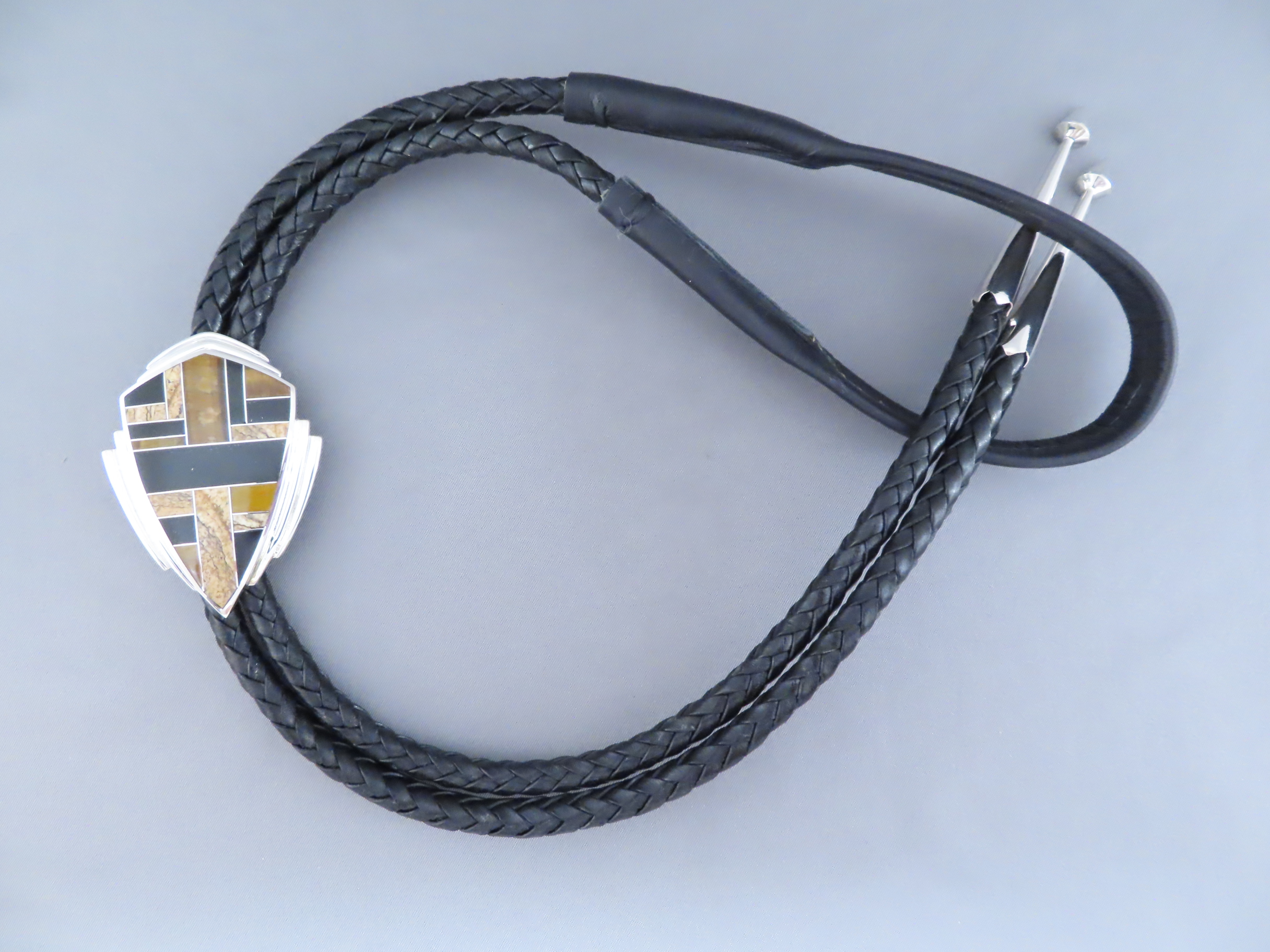Multi-Stone Inlay Bolo Tie