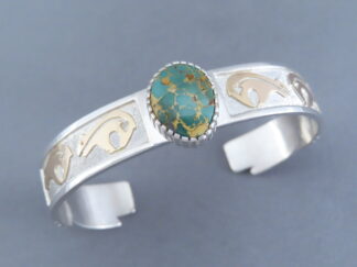 Gold & Silver Bracelet with Darling Darlene Turquoise