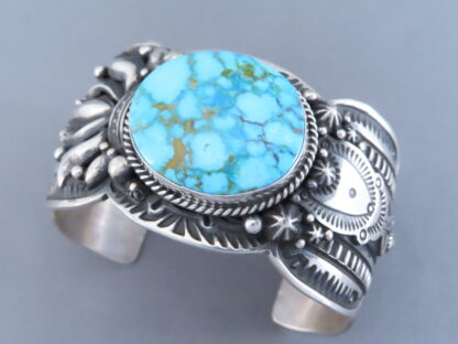 Kingman Turquoise Sterling Silver Bracelet - Turquoise Cuff