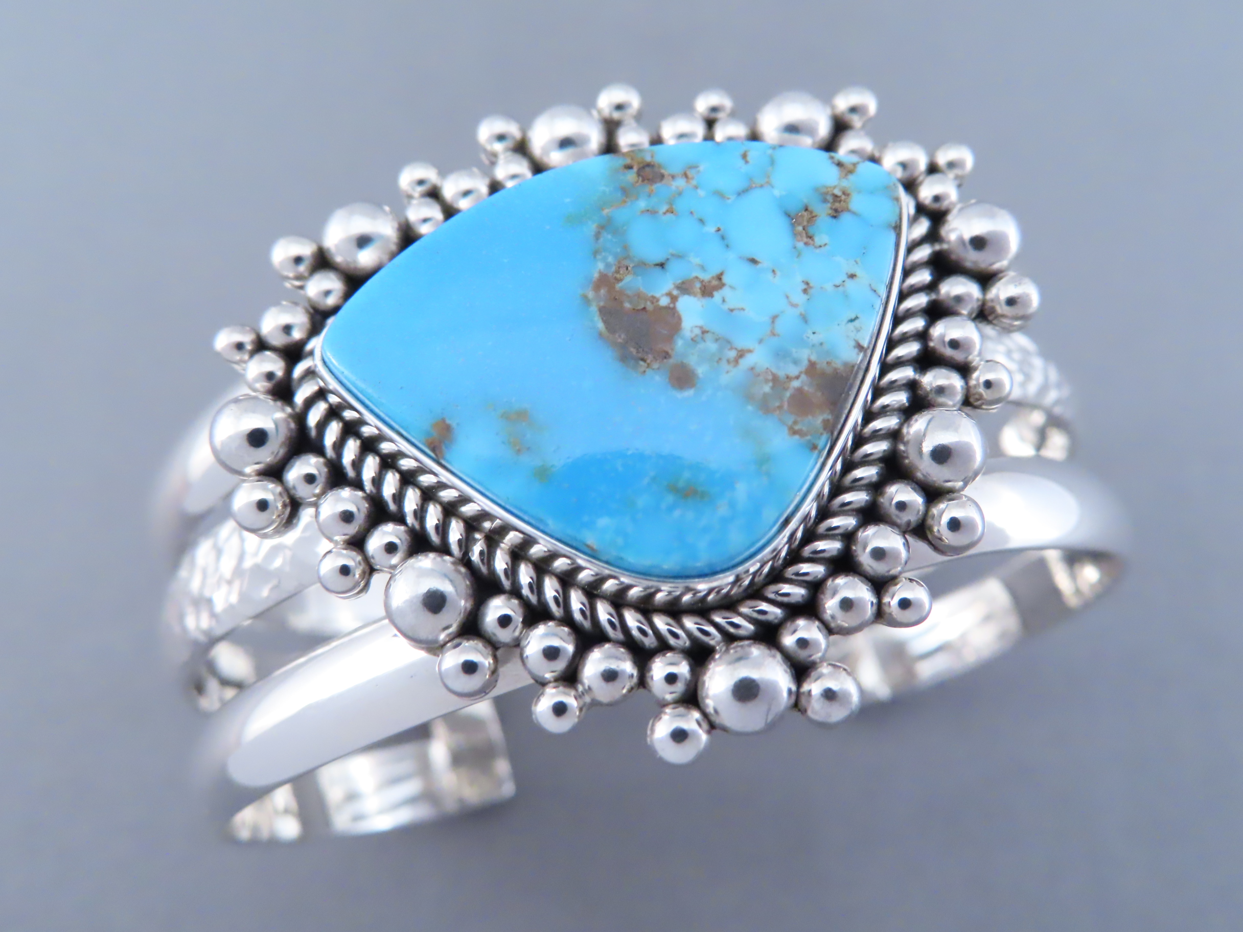Cuff Bracelet with Morenci Turquoise by Artie Yellowhorse