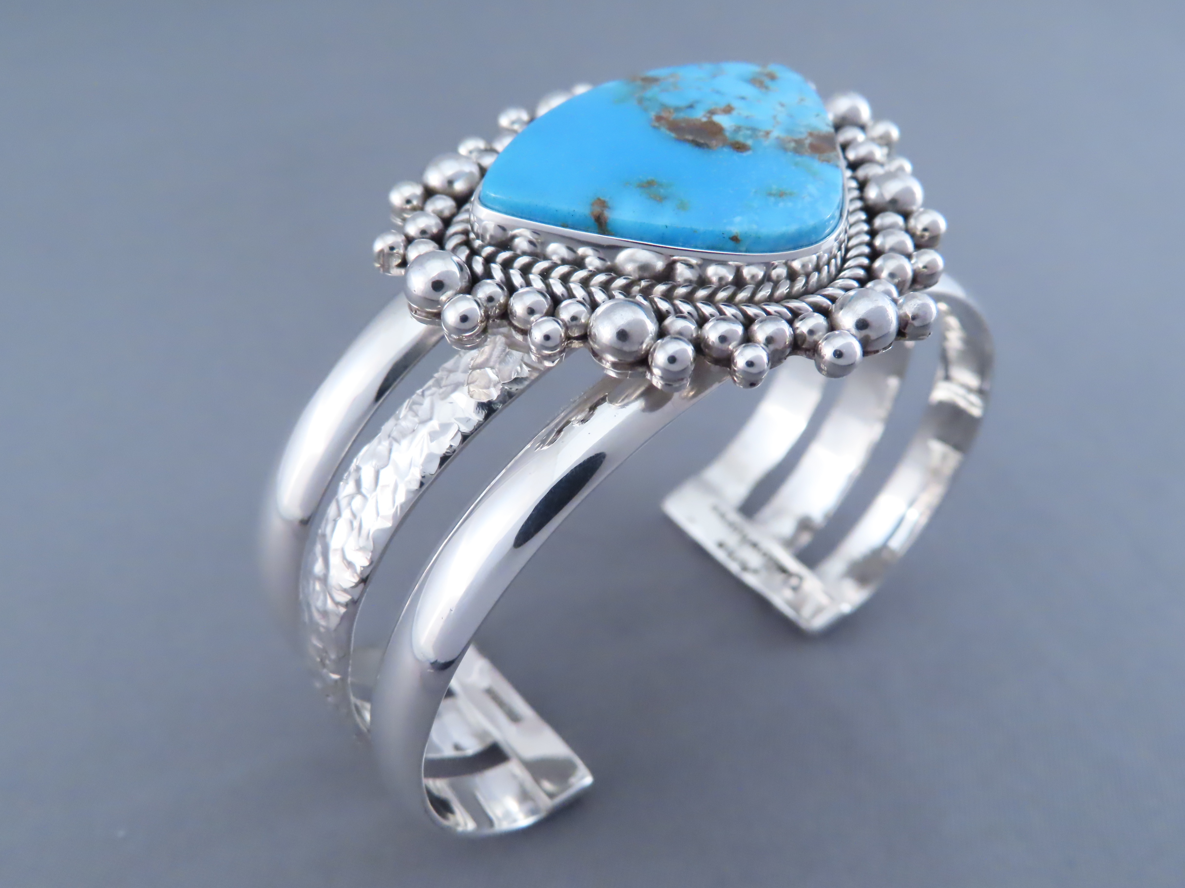 Cuff Bracelet with Morenci Turquoise by Artie Yellowhorse