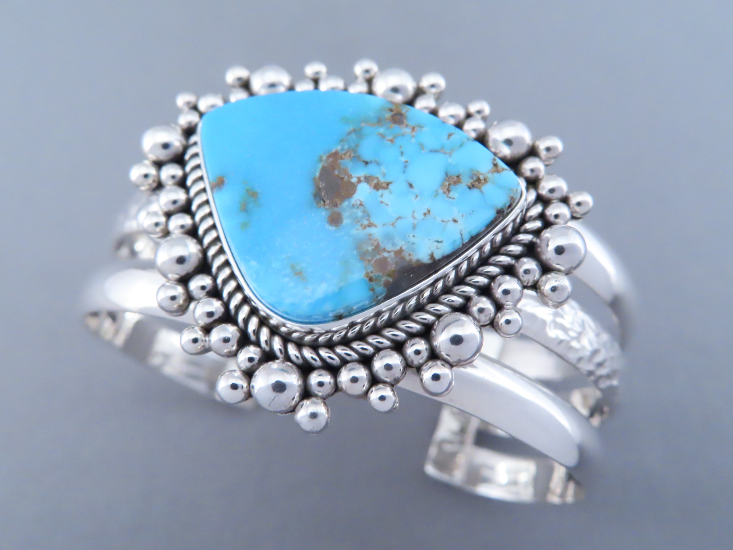 Cuff Bracelet with Morenci Turquoise by Artie Yellowhorse