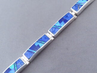 Lovely Lapis & Opal Inlay Link Bracelet