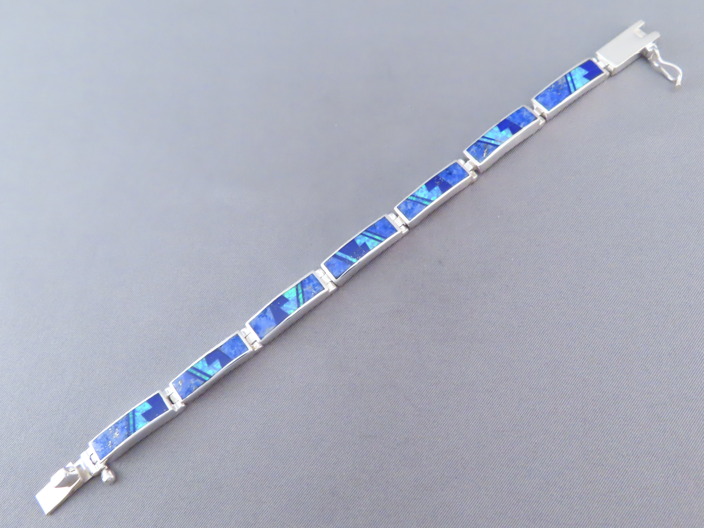 Lovely Lapis & Opal Inlay Link Bracelet