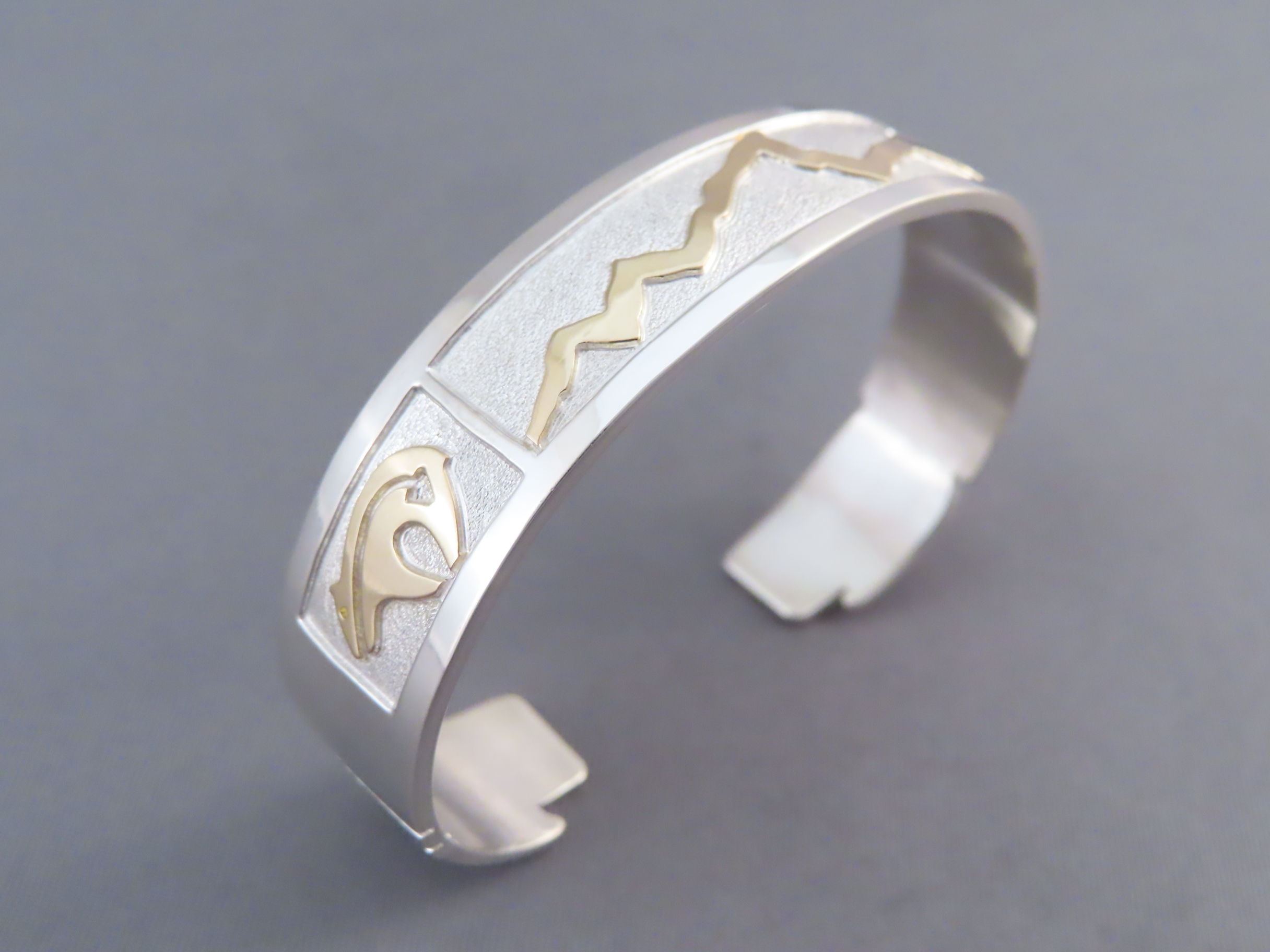 Teton Bracelet – Silver Bracelet with Gold Tetons