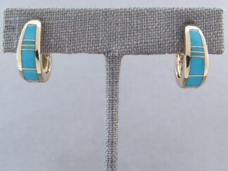 14kt Gold Turquoise Inlay Earrings