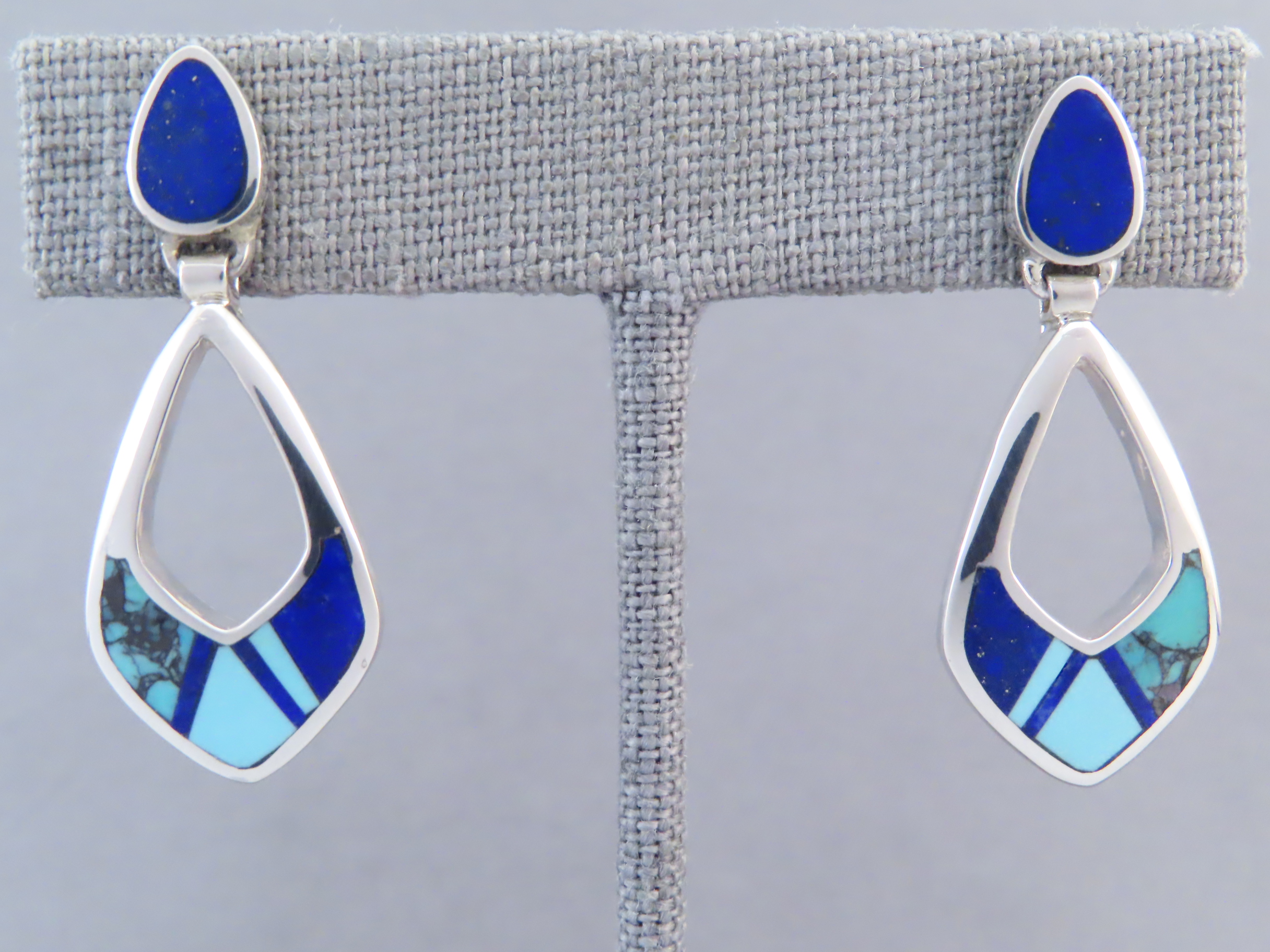 Turquoise & Lapis Inlay Earrings