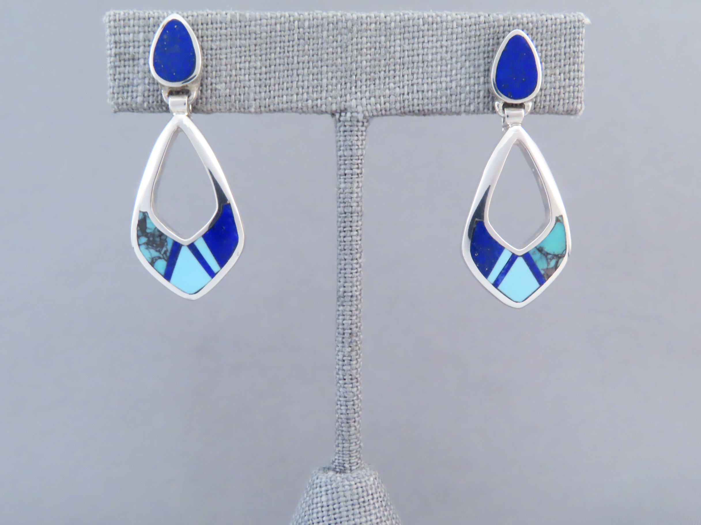 Turquoise & Lapis Inlay Earrings