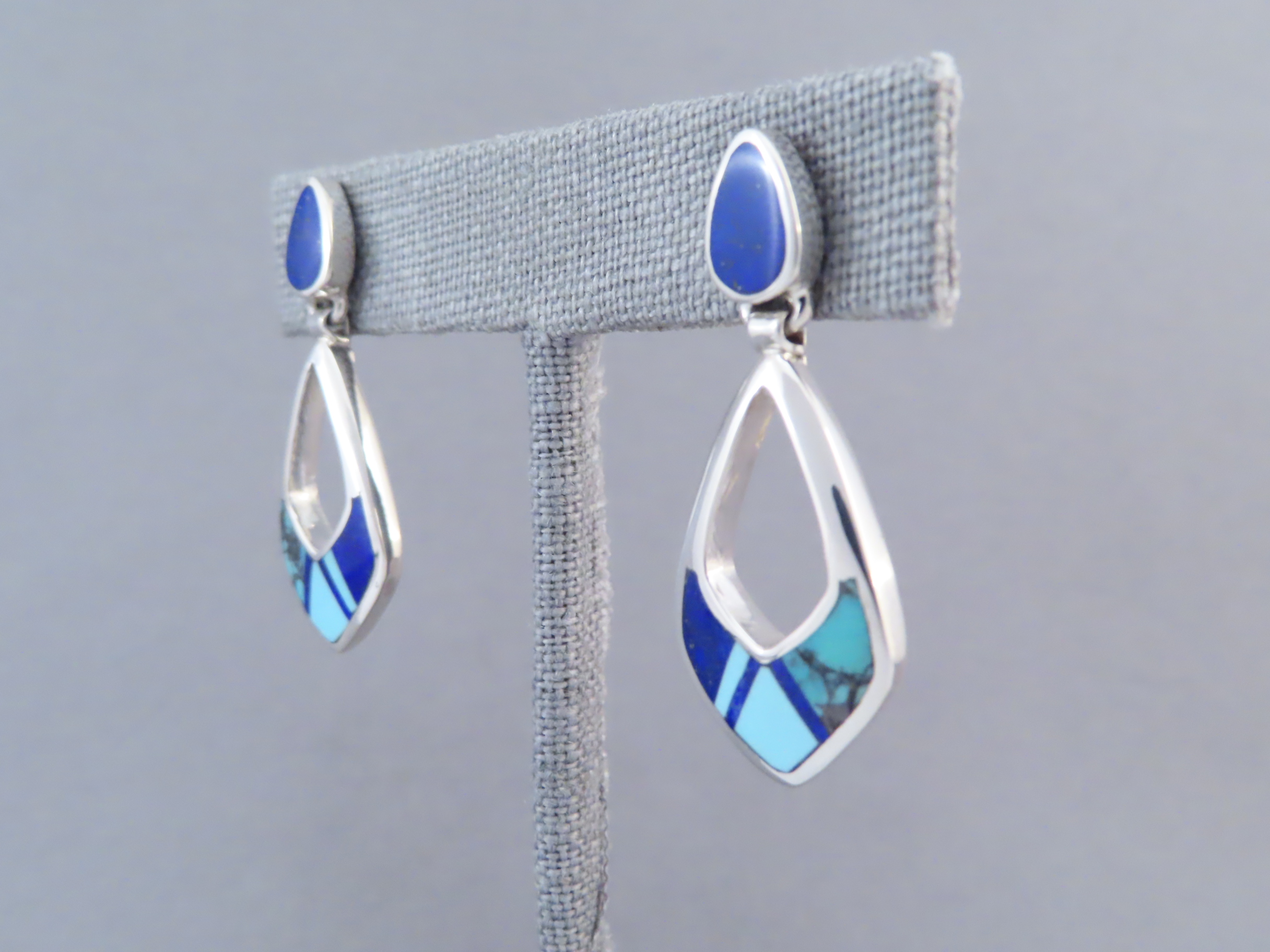 Turquoise & Lapis Inlay Earrings
