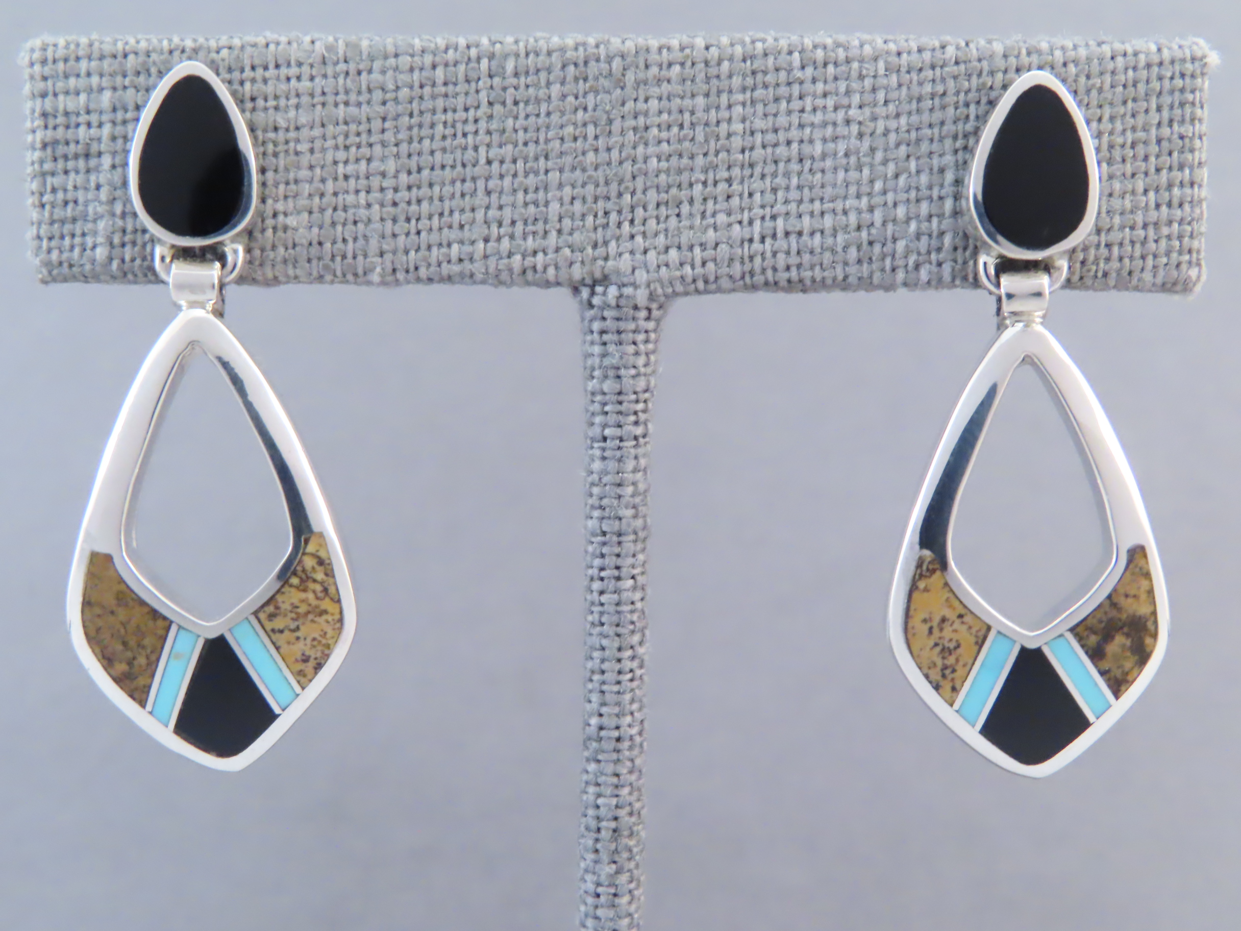 Multi-Stone Inlay Earrings Featuring Turquoise