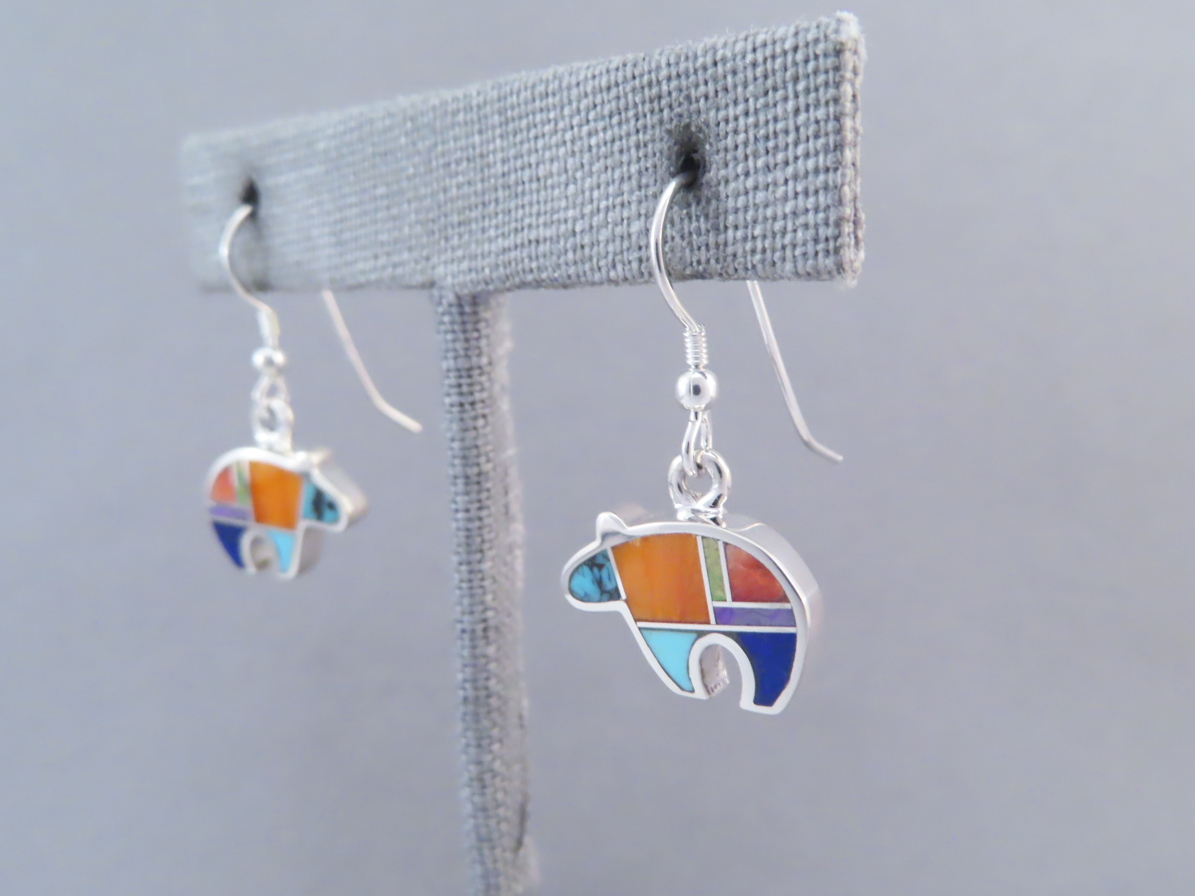 Inlaid Multi-Color Earrings (Bears)
