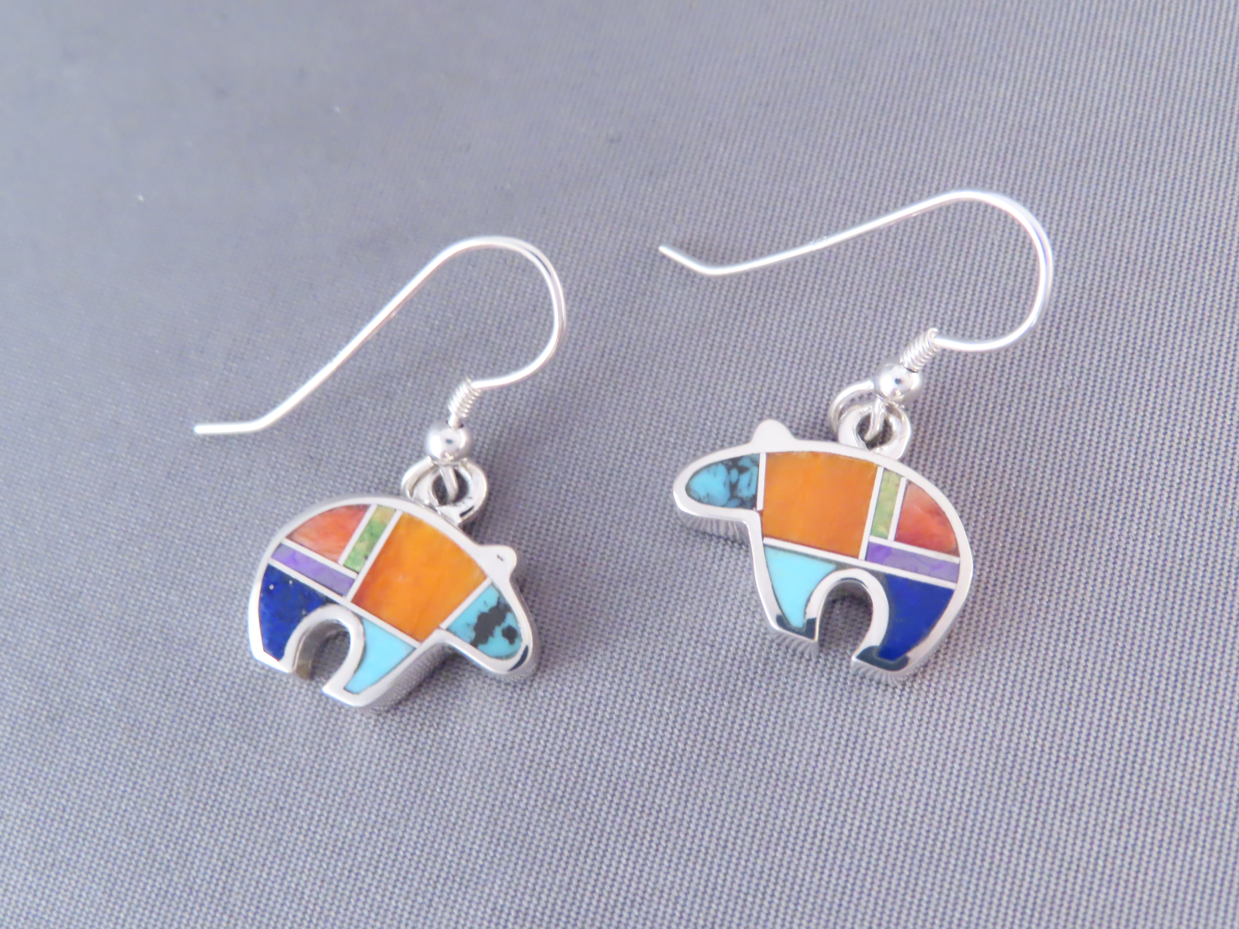 Inlaid Multi-Color Earrings (Bears)