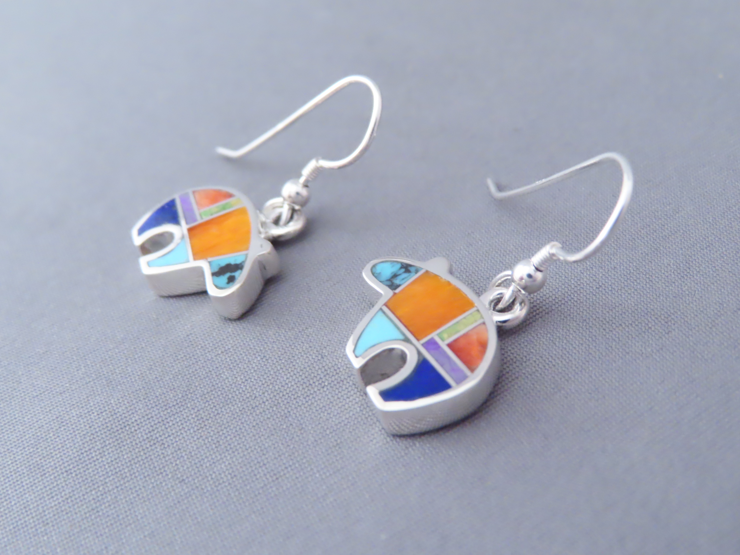 Inlaid Multi-Color Earrings (Bears)