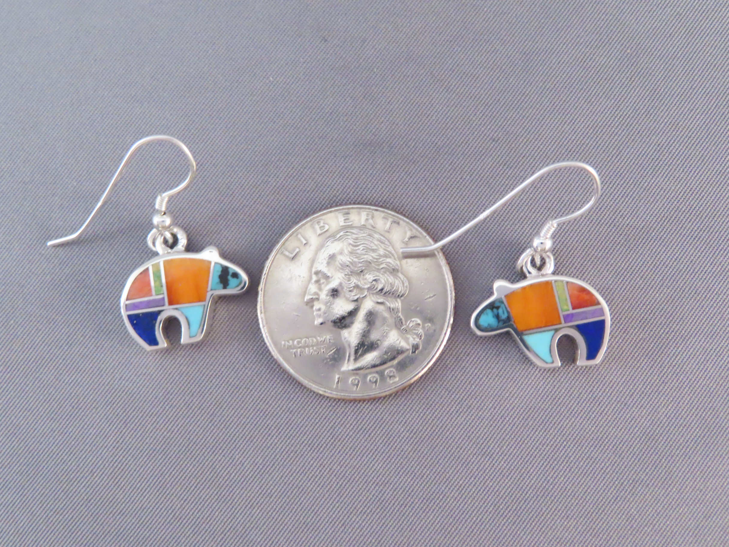 Inlaid Multi-Color Earrings (Bears)