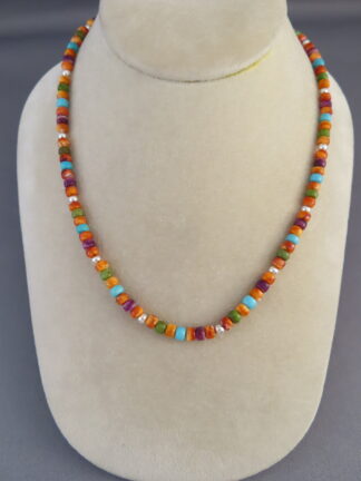 Buy Western Jewelry - Single-Strand Spiny Oyster Shell Necklace by Native American jeweler, Desiree Yellowhorse FOR SALE $375-