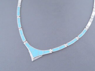 Sterling Silver & Turquoise Inlay Necklace