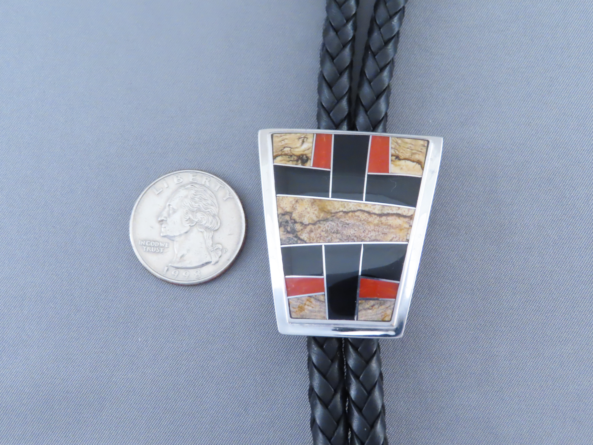 Multi-Stone Inlay Bolo Tie