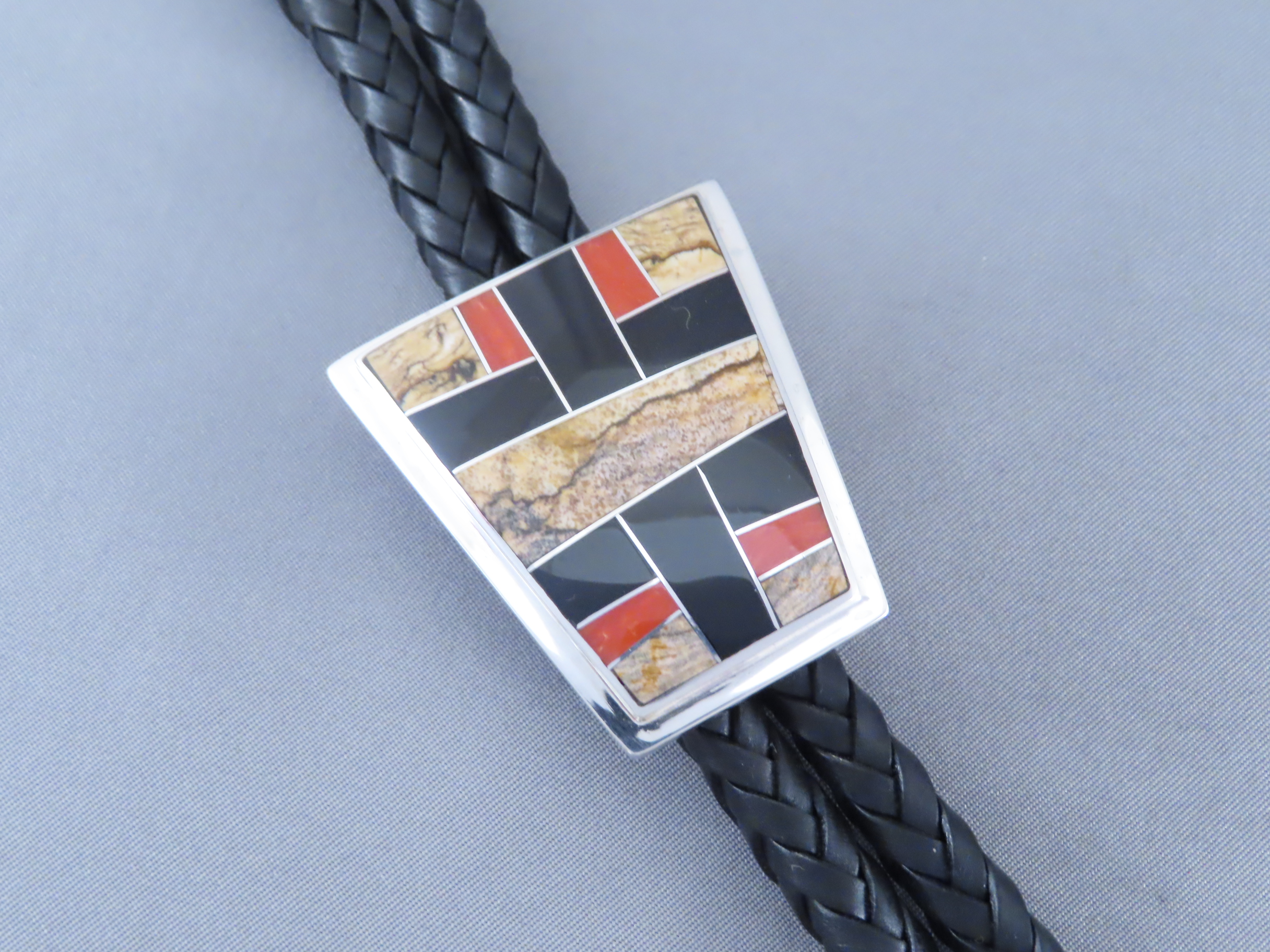 Multi-Stone Inlay Bolo Tie
