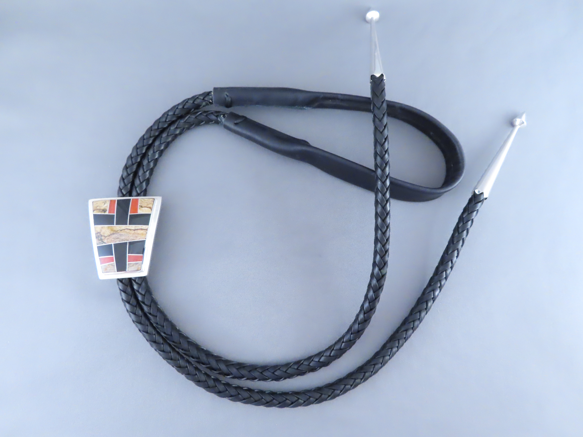 Multi-Stone Inlay Bolo Tie